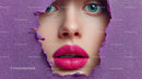 Captivating Female Portrait with Vibrant Pink Lipstick