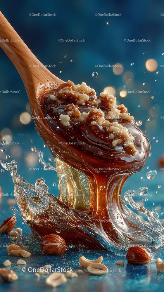 Decadent Chocolate and Nut Dessert Splash in Motion