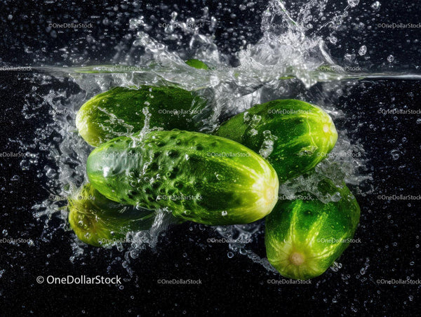 Fresh Green Tomatoes Splash Water Vibrant Vegetable Scene