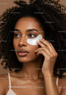 Elegant Woman Applying Facial Mask for Skincare Routine