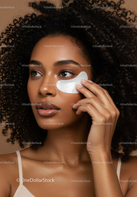 Elegant Woman Applying Facial Mask for Skincare Routine