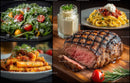 Delicious Italian Pasta and Juicy Grilled Steak with Fresh Salad