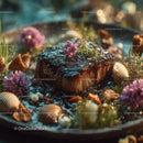 Colorful Coastal Scene with Seashells and Pink Sea Thrift