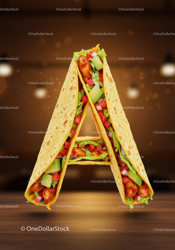 Creative taco arrangement forming the letter A