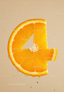 Fresh Orange Slice with Water Droplets in Soft Light