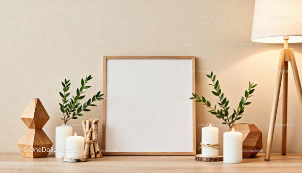 Minimalist cozy interior with natural decor elements