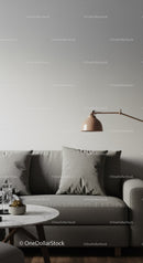 Elegant Grey Sofa with Wall Lamp in Modern Living Room