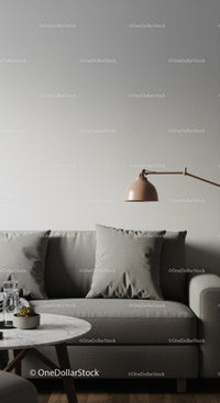 Elegant Grey Sofa with Wall Lamp in Modern Living Room