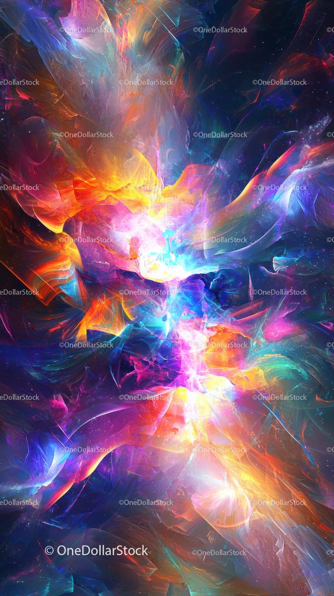 Vibrant Abstract Space Explosion Digital Art for Creative Projects