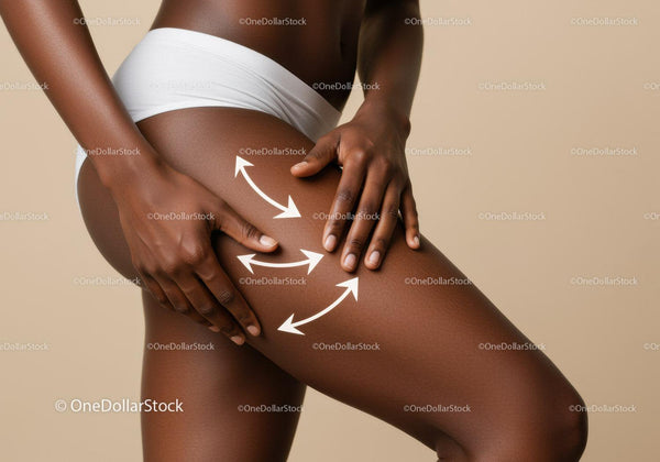 Elegant African Woman Applying Body Lotion with Wellness Focus