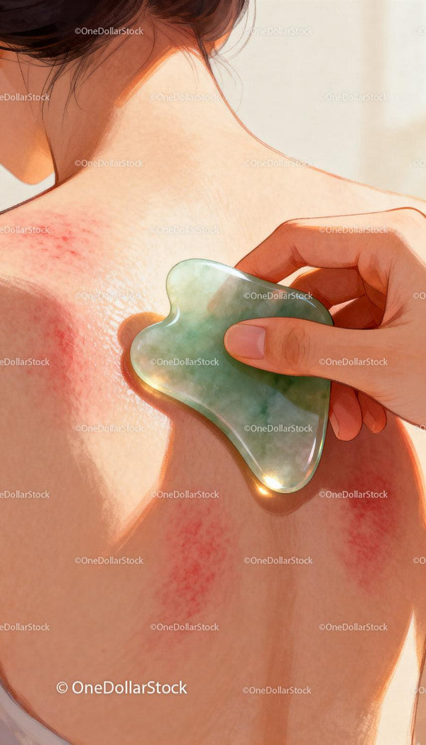 Użycie narzędzia Jade Gua Sha do relaksującego masażu barków