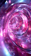 Futuristic Neon Swirling Tunnel in Vibrant Pink and Purple Hues