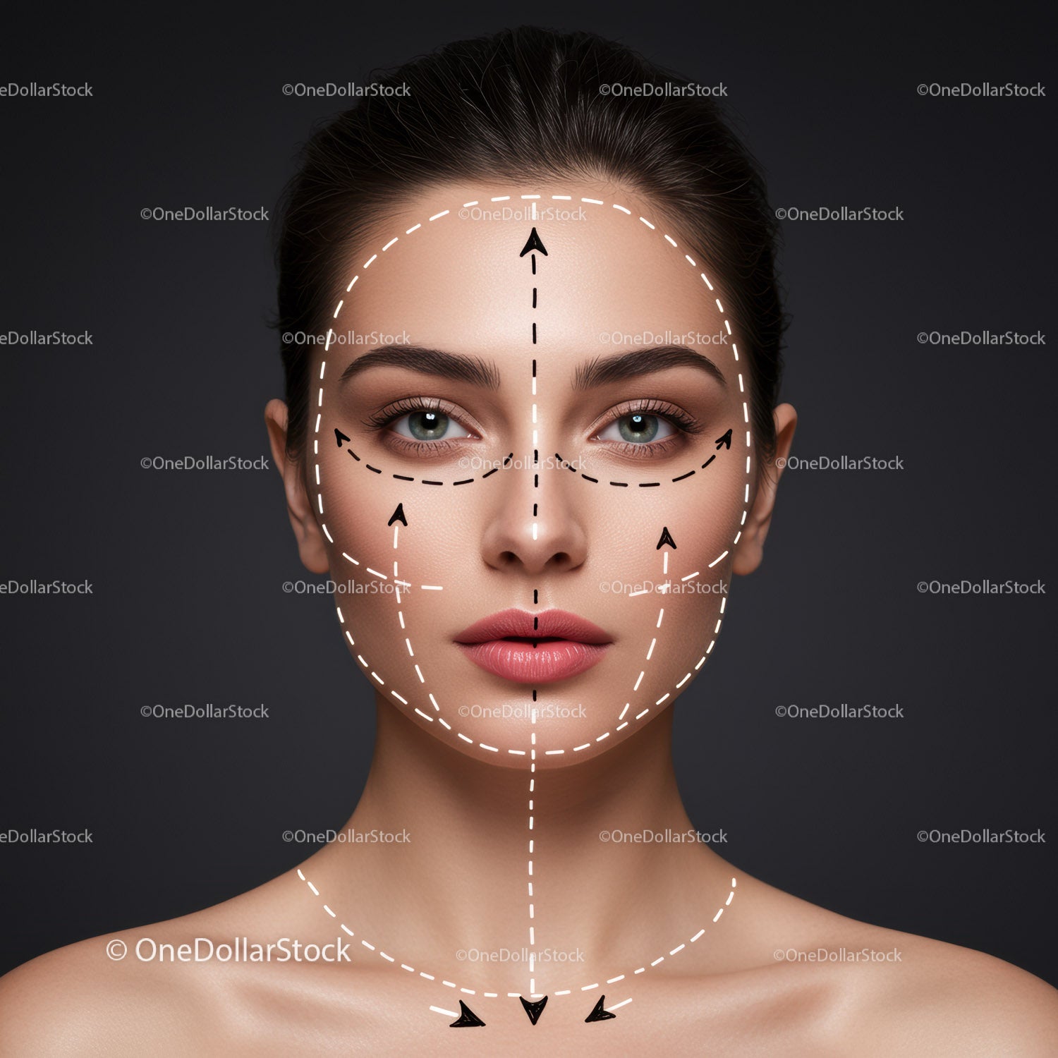 Facial Skincare Treatment Concept with Woman's Perfect Skin