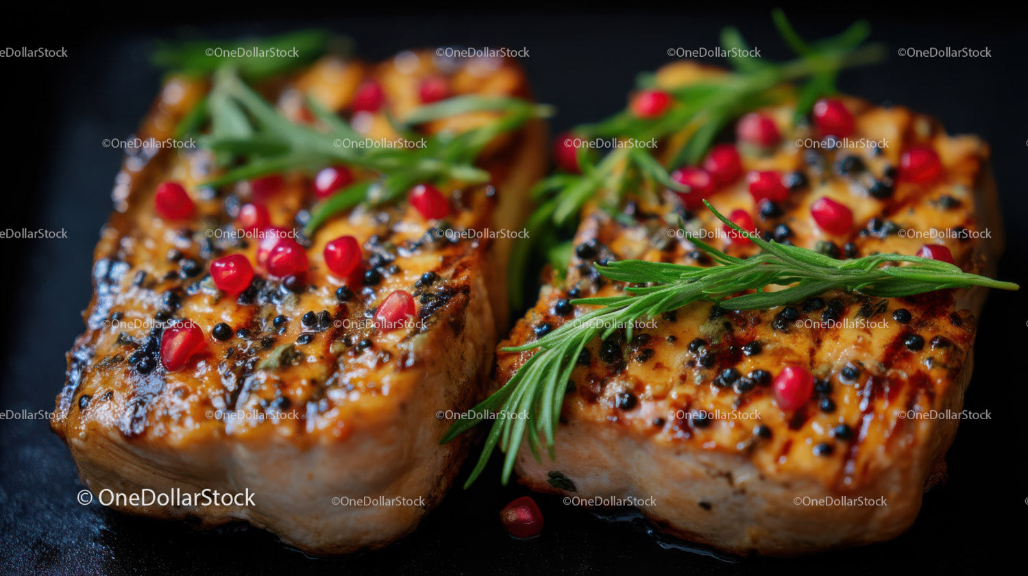 Wykwintne pieczone tofu z pestkami granatu i rozmarynem