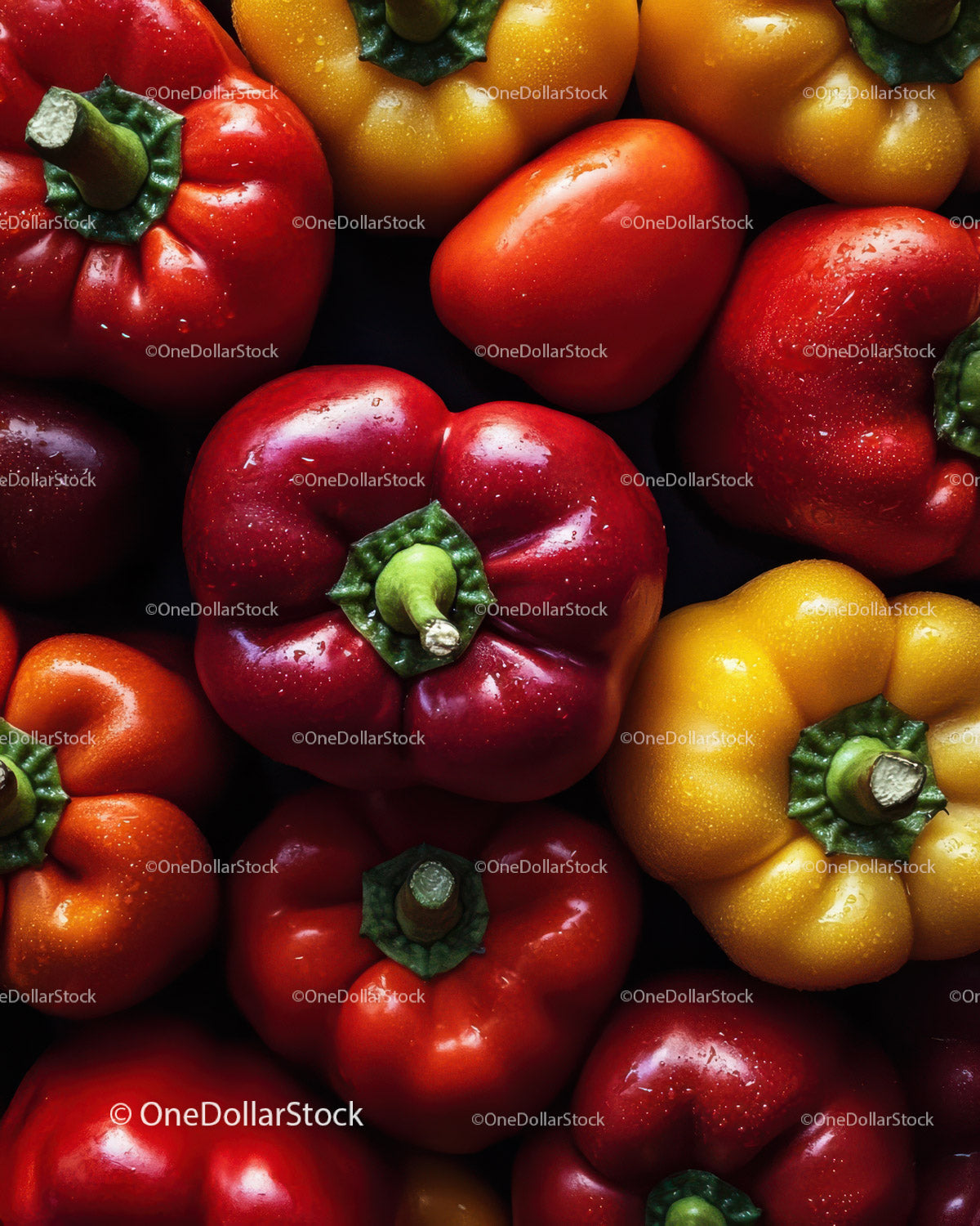 Colorful Bell Peppers in Red Yellow Orange Green for Healthy Cooking