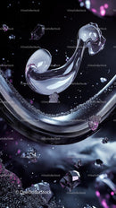 Elegant Transparent Glass Sculpture with Floating Diamonds