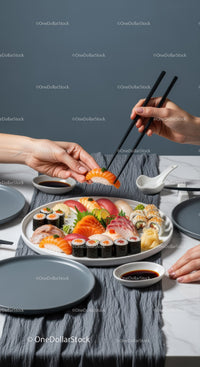 Elegant Sushi Platter with Fresh Seafood and Assorted Rolls