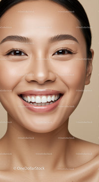 Closeup of happy young woman with radiant smile