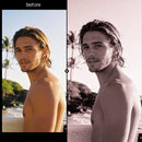 Before and after BW Portraits Red LUT Pack effect