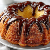 Chocolate Glazed Donut with Chocolate Drizzle and Crispy Exterior