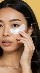 Young Woman Applying Under Eye Patch for Skincare Routine