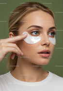 Woman Applying Under Eye Patches for Skincare and Rejuvenation