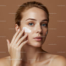Young Woman Applying Skincare Cream for Clear and Healthy Skin