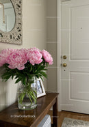 Elegant Pink Peony Bouquet in Glass Vase Inside Modern Home