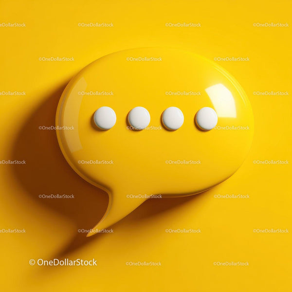 Yellow Chat Bubble With White Dots