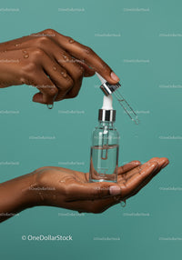Healthcare and Skincare with Dropper and Glass Bottle