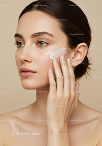 Young Woman Applying Facial Moisturizer for Healthy Skin
