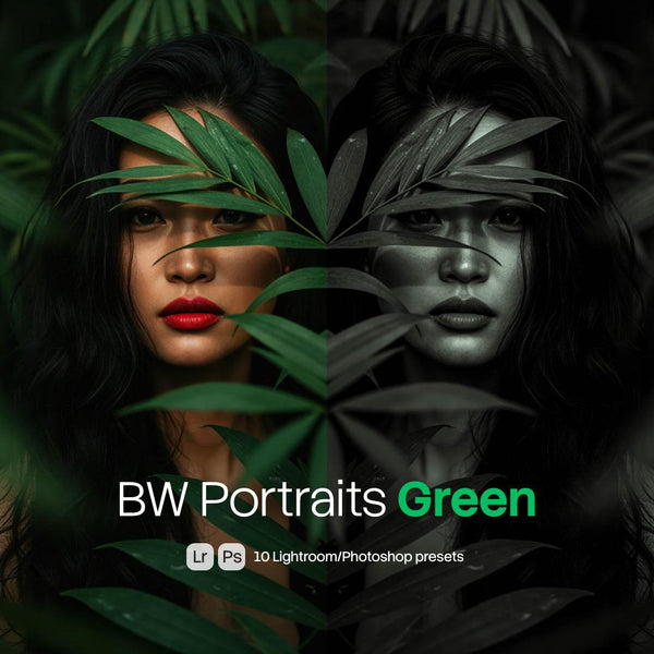BW Portraits Green Presets (10 XMP files)