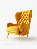 Elegant Gold Velvet Armchair with Luxurious Plush Design