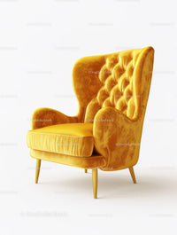 Elegant Gold Velvet Armchair with Luxurious Plush Design