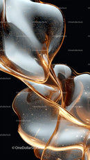 Abstract Metallic Flowing Shapes for Luxury and Modern Art Design