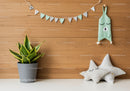 Cute Baby Room Decor with Plush Star Pillows and Hanging Bear Ornament