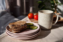 Healthy Breakfast with Whole Grain Bread Cucumber and Tomatoes