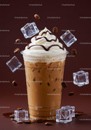 Iced Coffee with Whipped Cream and Chocolate Drizzle
