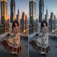 Before and after Urban Soft Colors LUT Pack effect