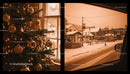 Cozy Christmas Tree and Snowy Village Street Scene