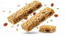 Healthy granola bars with raisins and sunflower seeds