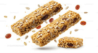 Healthy granola bars with raisins and sunflower seeds