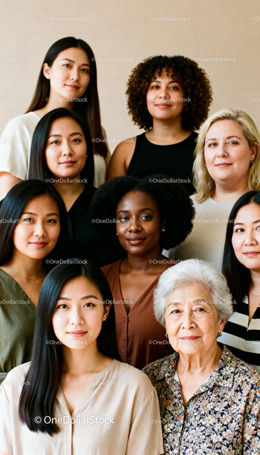 Diverse Group of Women Embracing Beauty and Confidence