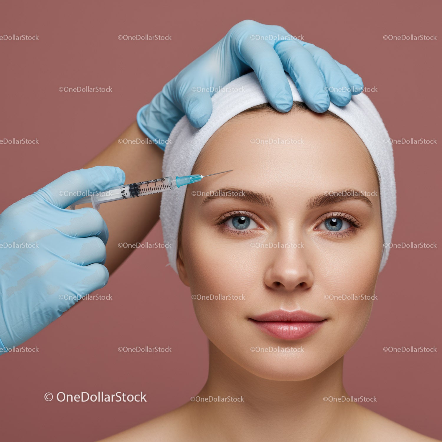 Cosmetic Woman Receiving Botox Injection in Beauty Clinic