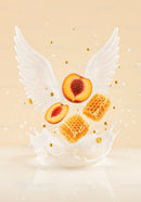 Peach and Honeycomb Splash with Angel Wings