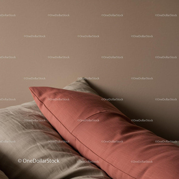Elegant Pink and Beige Bedding with Soft Pillows for Cozy Bedroom