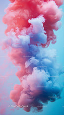 Colorful Pink and Blue Ink Cloud Art for Creative Projects