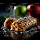 Fresh Apple Strudel with Nutty Filling and Powdered Sugar