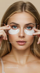 Girl Applying Under Eye Patches for Radiant Skin