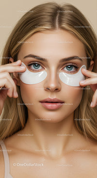 Girl Applying Under Eye Patches for Radiant Skin